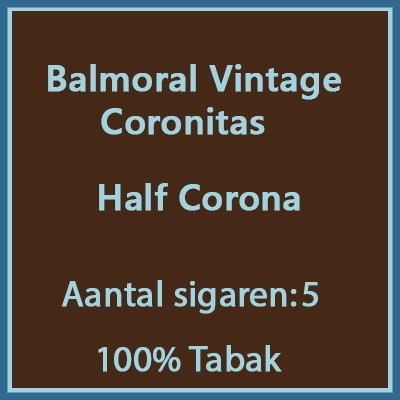 Balmoral Vintage Coronitas 5 st.