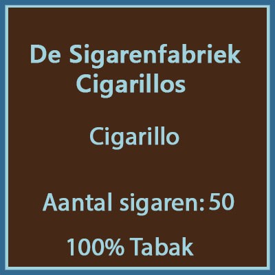 De sigarenfabriek Cigarillos 50 st. 100% tabak