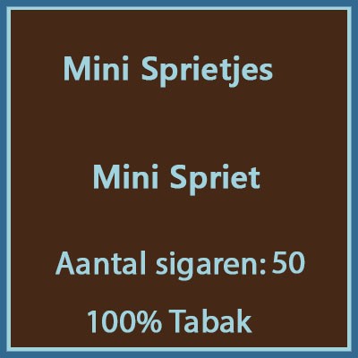 Mini sprietjes puur Tabak 50 st